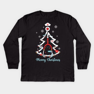 Merry Christmas Nurse Kids Long Sleeve T-Shirt